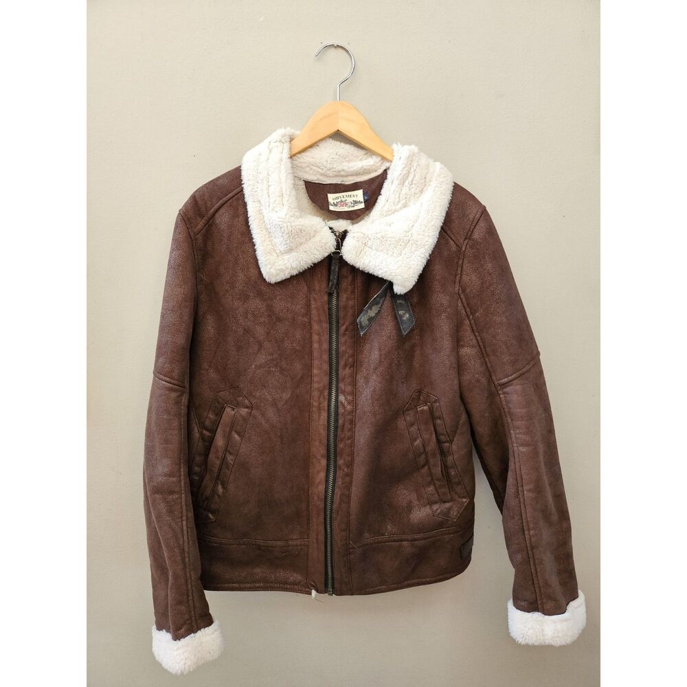Brown Suede Faux Fur Jacket (Vintage Style) - Men's